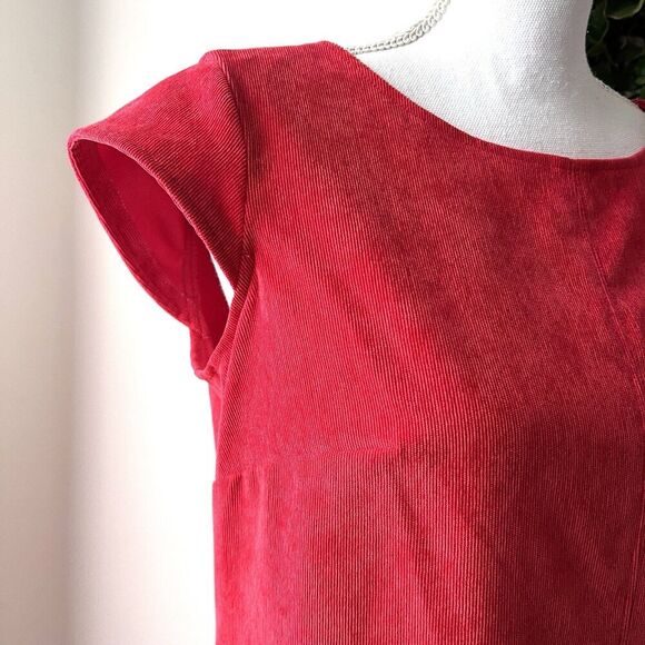Sharagano Red Corduroy Pocketed Pencil Dress Womens Size 6 - Picture 2 of 9
